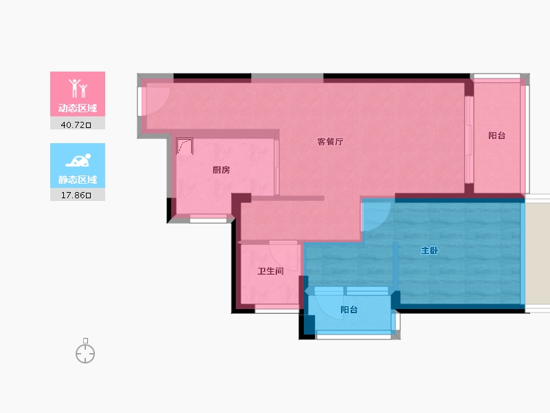 海南省-海口市-鸿荣源·壹城中心-52.27-户型库-动静分区