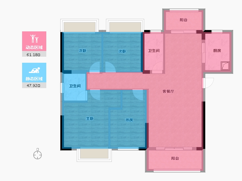 湖南省-长沙市-润和国际广场-110.00-户型库-动静分区