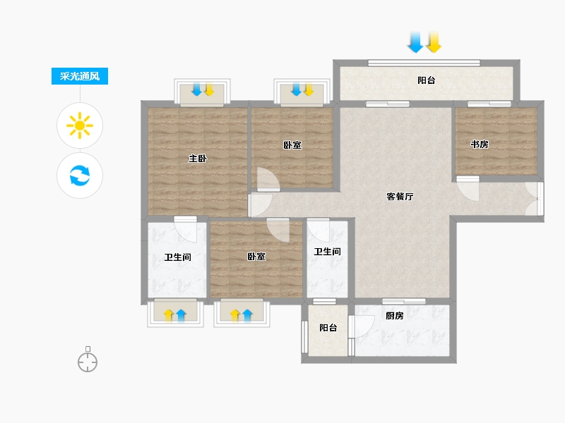 广东省-阳江市-万山汇景-114.00-户型库-采光通风