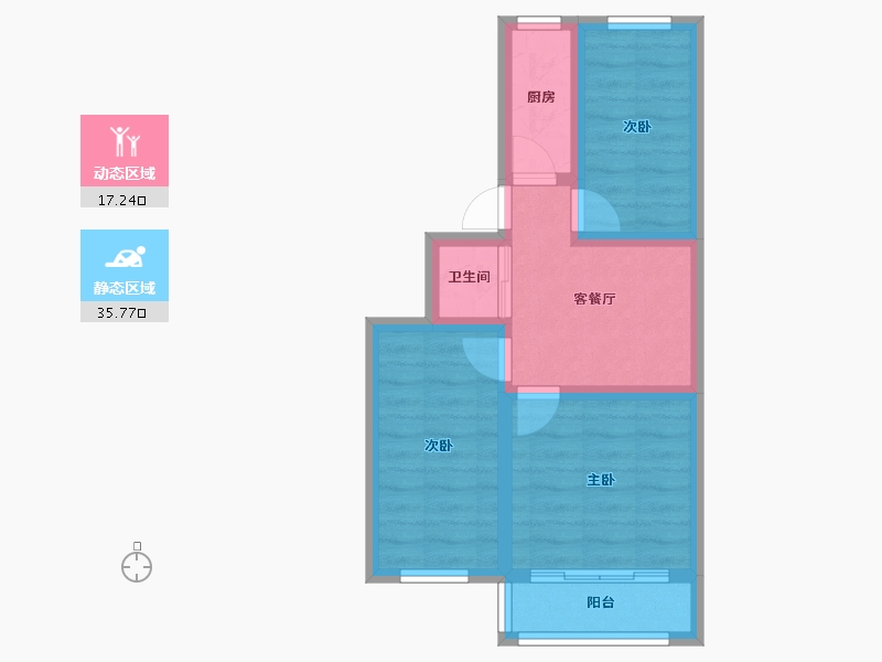 北京-北京市-玉林东里-三区-50.00-户型库-动静分区