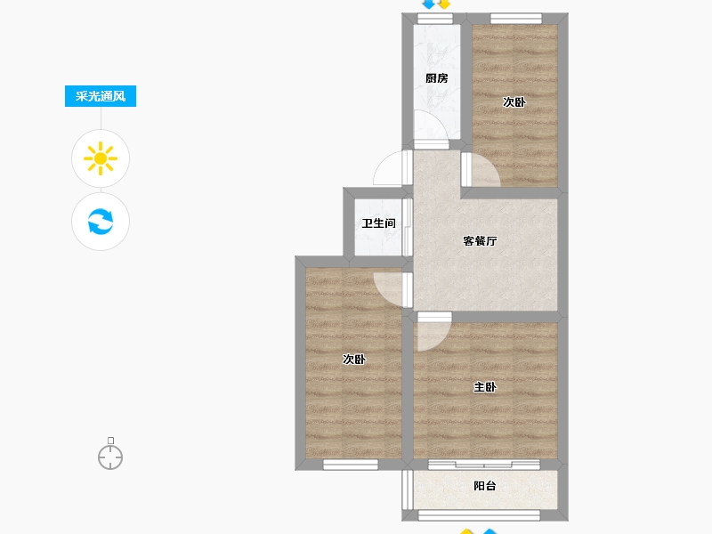 北京-北京市-玉林东里-三区-50.00-户型库-采光通风