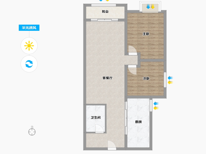 陕西省-延安市-嘉丰国际城-90.00-户型库-采光通风