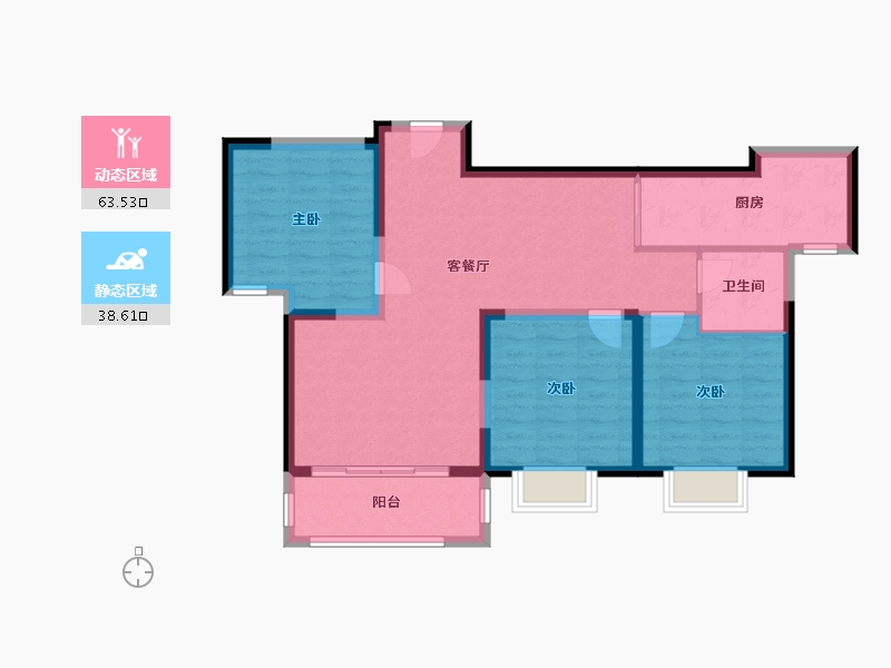 山东省-枣庄市-大都现代城-90.00-户型库-动静分区