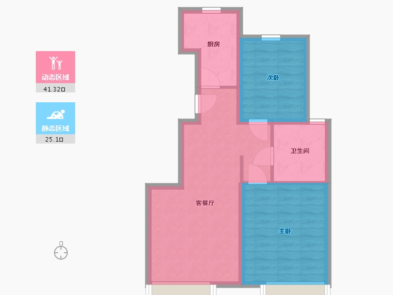 吉林省-长春市-卡伦湖复地生态城-70.00-户型库-动静分区