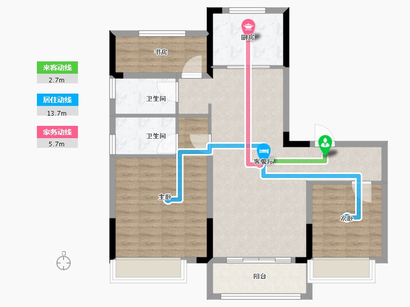 浙江省-湖州市-碧桂园铂悦府-89.04-户型库-动静线