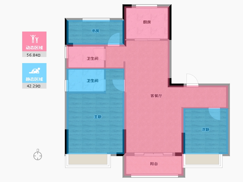 浙江省-湖州市-碧桂园铂悦府-89.04-户型库-动静分区