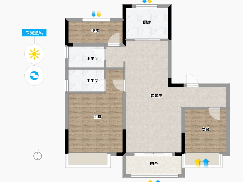 浙江省-湖州市-碧桂园铂悦府-89.04-户型库-采光通风