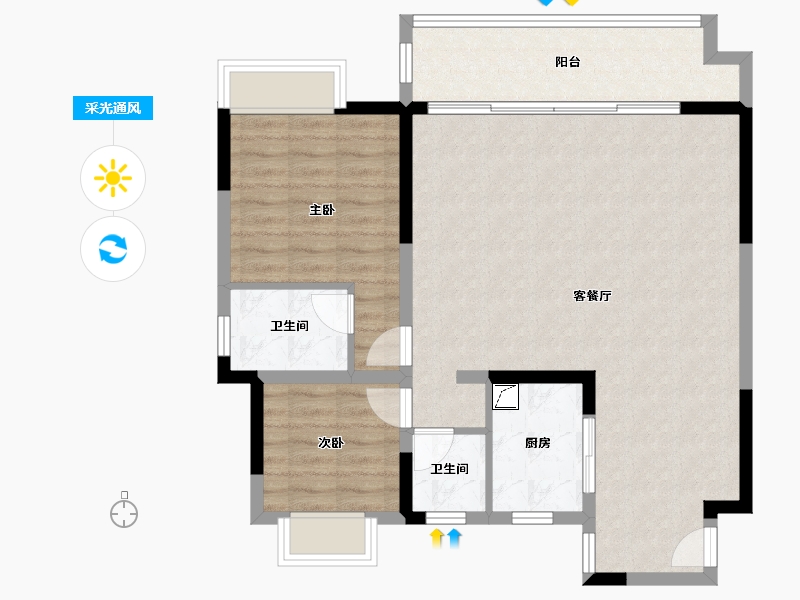 江苏省-常州市-铂悦时代-96.00-户型库-采光通风