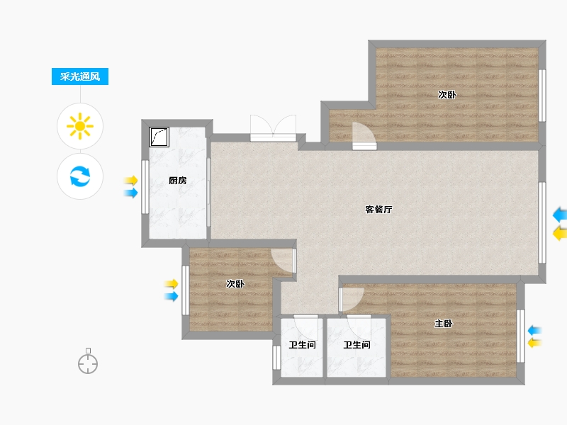 宁夏回族自治区-石嘴山市-金源御景小区-97.50-户型库-采光通风