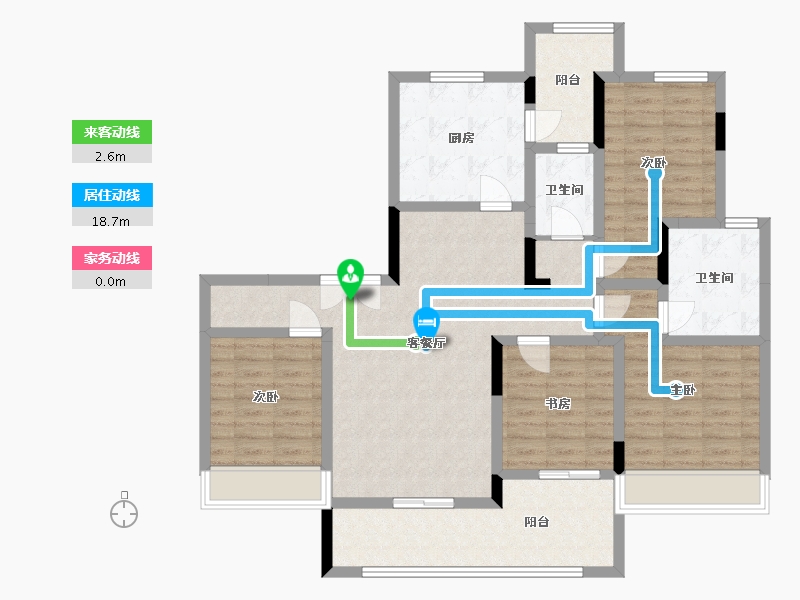 重庆-重庆市-世纪华府-127.00-户型库-动静线