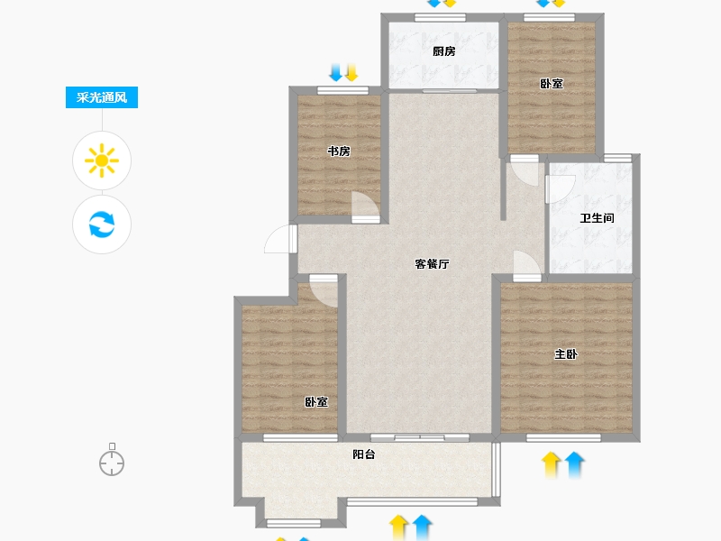 山东省-临沂市-金明寓东区-126.00-户型库-采光通风