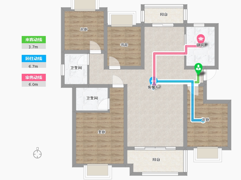 江西省-吉安市-越兴·文华印象-105.00-户型库-动静线