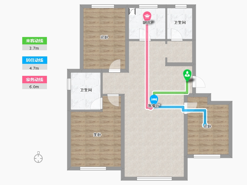 辽宁省-大连市-绿地香树花城-92.00-户型库-动静线