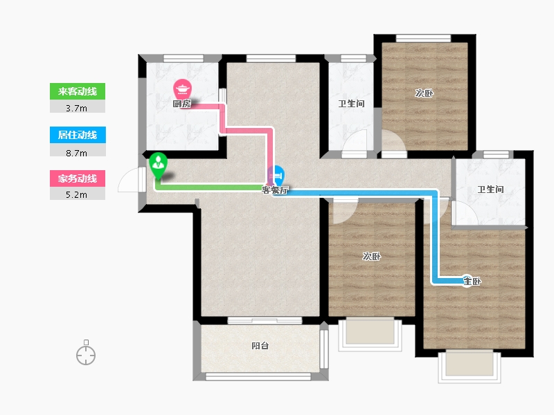 陕西省-渭南市-汇邦·沋河瑞府-104.00-户型库-动静线