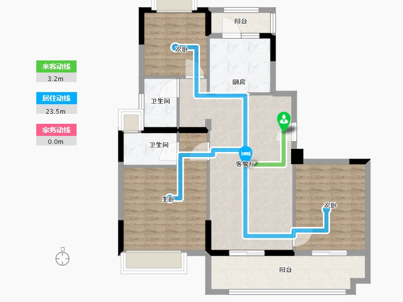 江苏省-常州市-燕山汇二期-98.00-户型库-动静线