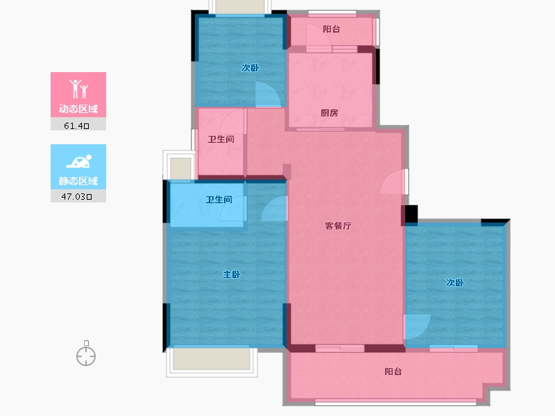 江苏省-常州市-燕山汇二期-98.00-户型库-动静分区