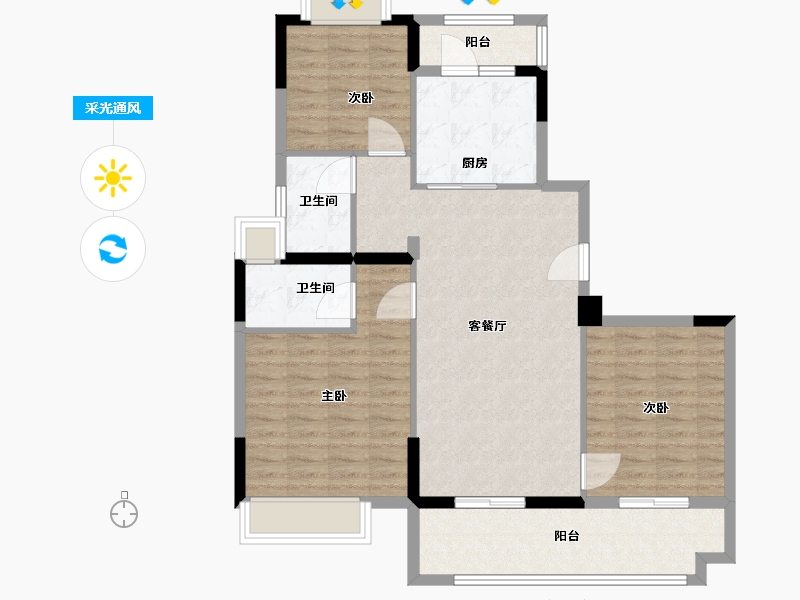 江苏省-常州市-燕山汇二期-98.00-户型库-采光通风