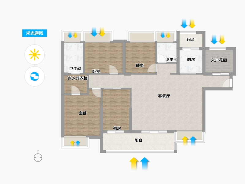 广东省-汕尾市-陆丰御景中央花园-110.00-户型库-采光通风