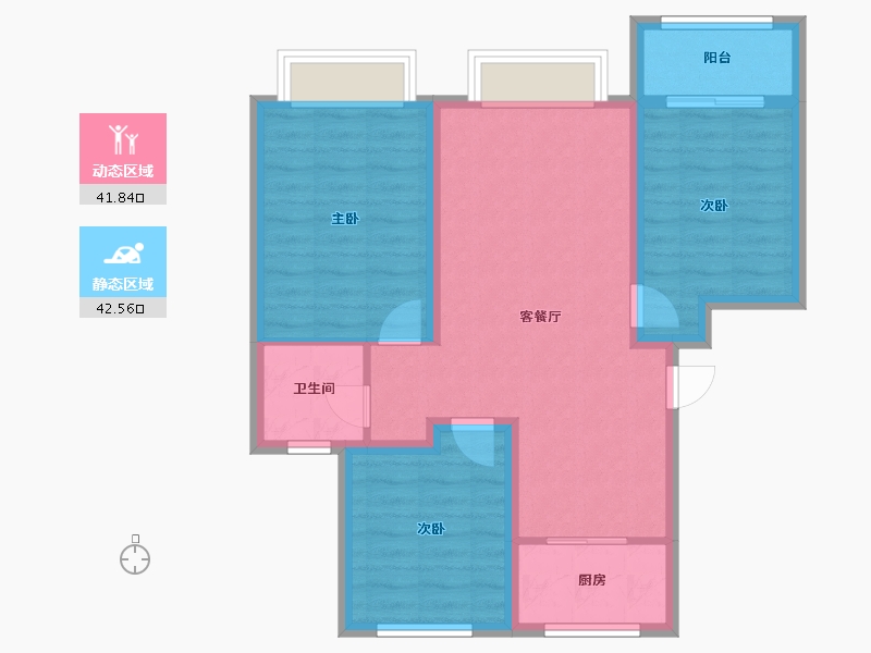 河北省-沧州市-天成和园-85.05-户型库-动静分区