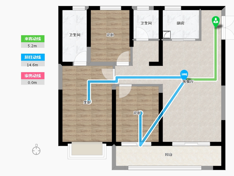 陕西省-西安市-高新·云锦-84.00-户型库-动静线