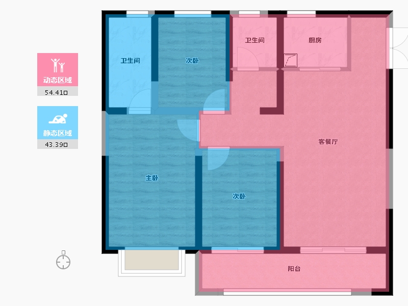 陕西省-西安市-高新·云锦-84.00-户型库-动静分区