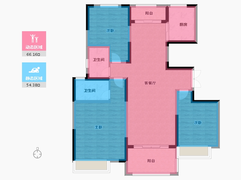 河南省-新乡市-延津建业·壹号城邦-107.72-户型库-动静分区