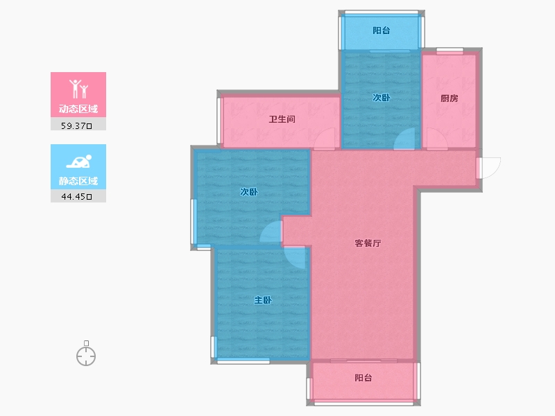 江苏省-南京市-泰来苑-97.75-户型库-动静分区