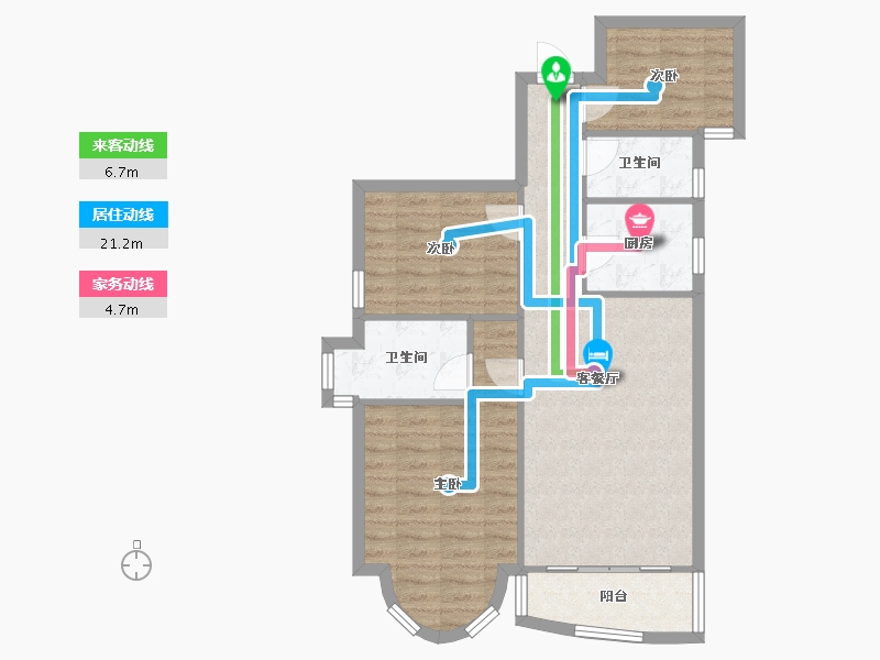 广东省-广州市-骏景花园-74.40-户型库-动静线