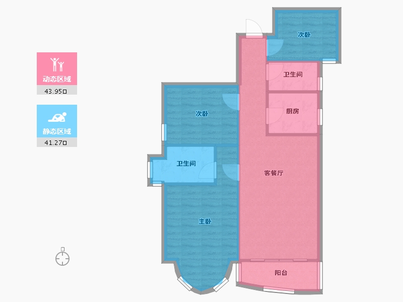 广东省-广州市-骏景花园-74.40-户型库-动静分区