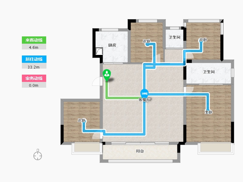 浙江省-湖州市-燕澜府-123.00-户型库-动静线