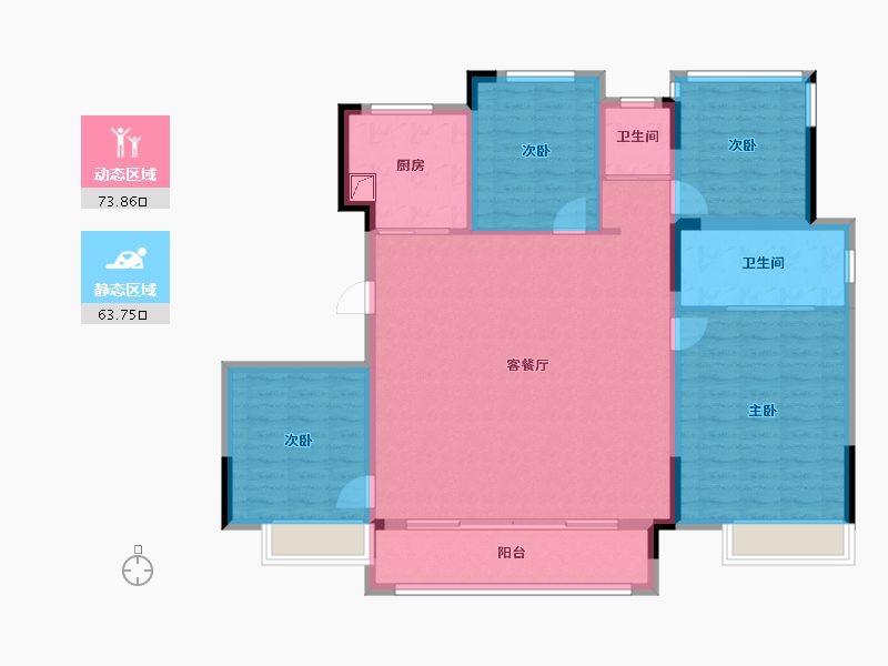 浙江省-湖州市-燕澜府-123.00-户型库-动静分区