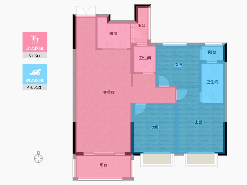 广西壮族自治区-来宾市-金色时代-100.00-户型库-动静分区