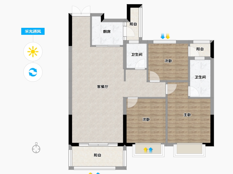 广西壮族自治区-来宾市-金色时代-100.00-户型库-采光通风