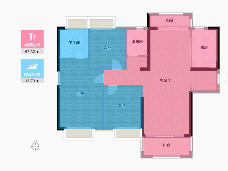 江西省-萍乡市-中鼎景泰园-98.40-户型库-动静分区