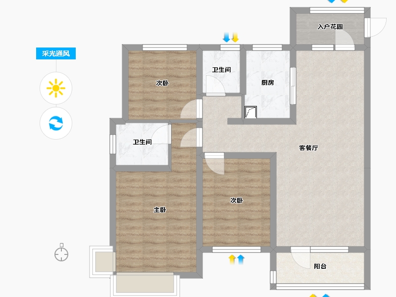 山东省-聊城市-民生凤凰城-93.30-户型库-采光通风