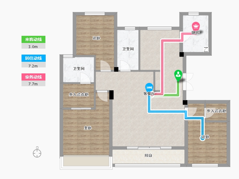 浙江省-台州市-天辰誉府-103.00-户型库-动静线