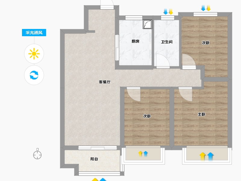 山东省-青岛市-金茂智慧国际城-78.00-户型库-采光通风