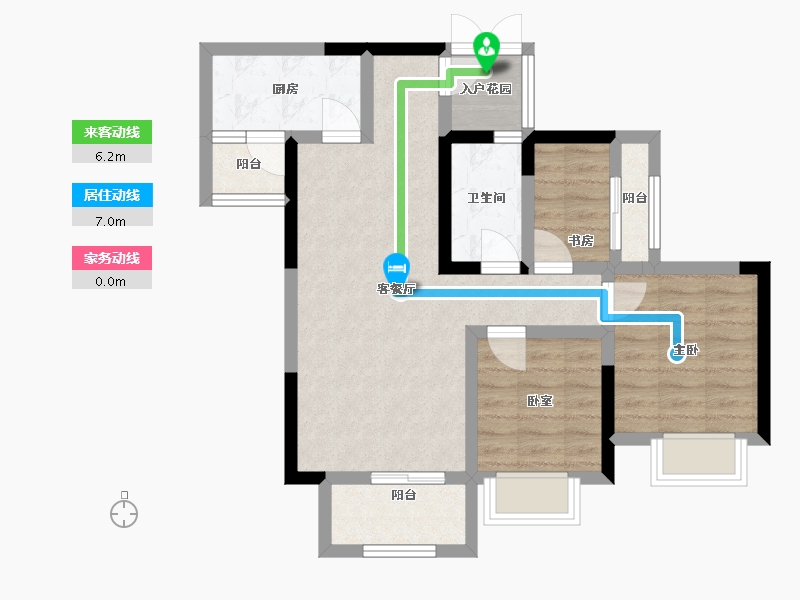 重庆-重庆市-博翠府-71.00-户型库-动静线