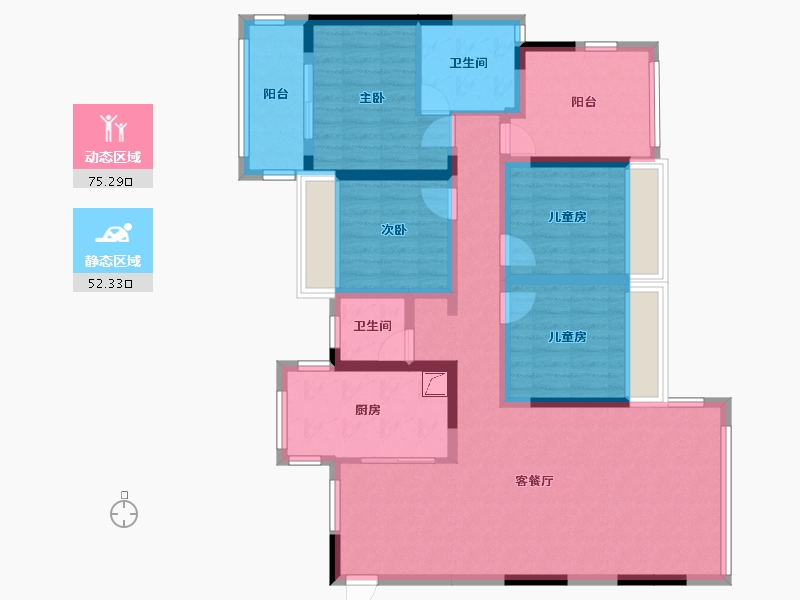 湖南省-怀化市-一号公馆-117.00-户型库-动静分区