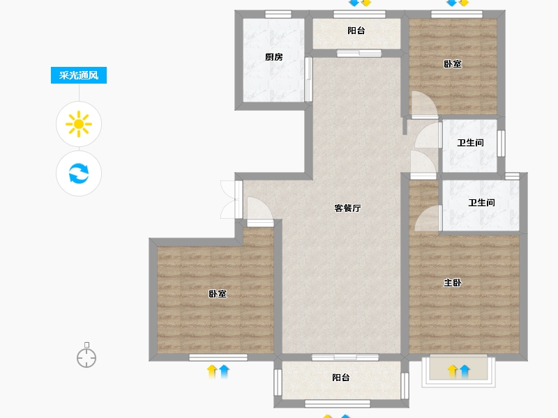 河南省-濮阳市-翰林世家-95.00-户型库-采光通风