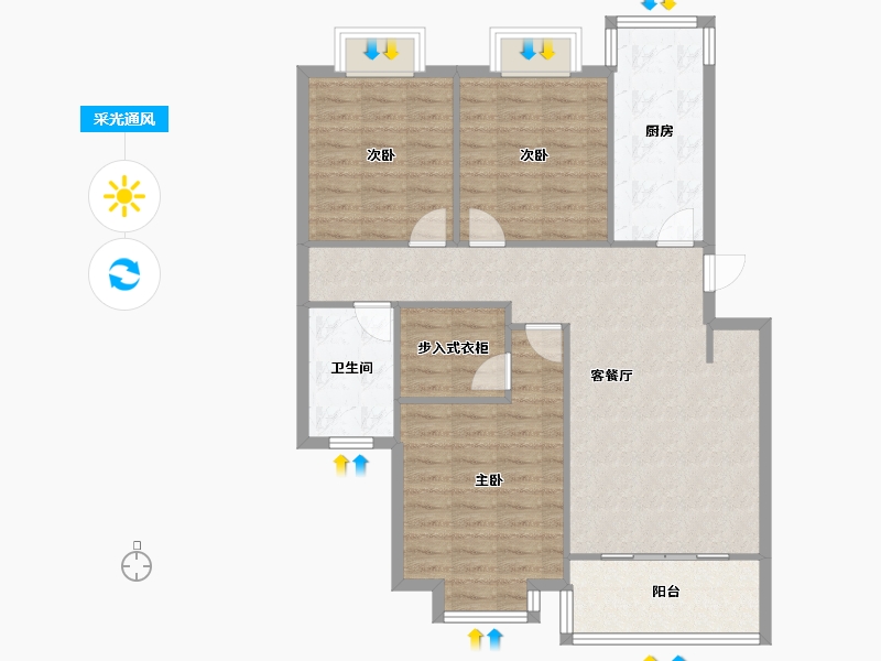 上海-上海市-聚丰景都-100.00-户型库-采光通风