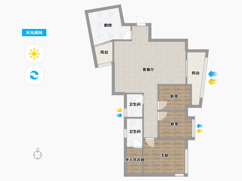 广东省-佛山市-嘉信城市花园-二期-101.19-户型库-采光通风