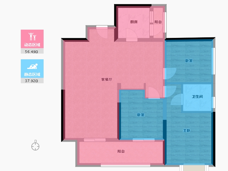 四川省-成都市-鉴湖栖郡-89.00-户型库-动静分区