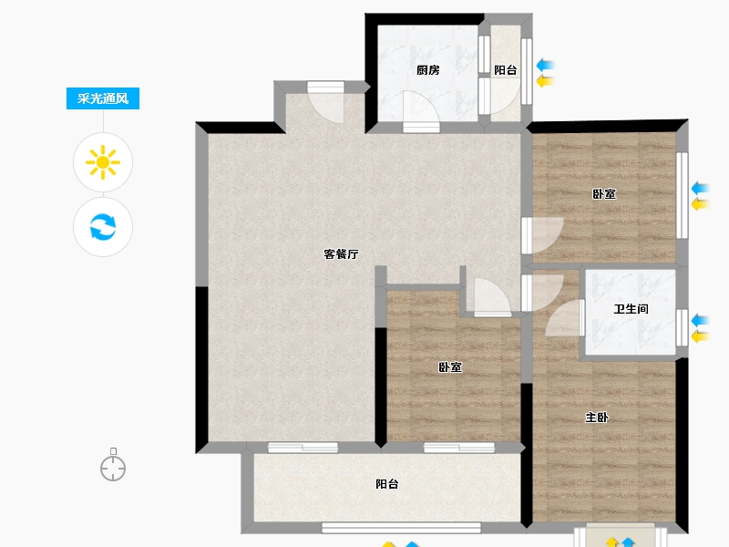 四川省-成都市-鉴湖栖郡-89.00-户型库-采光通风