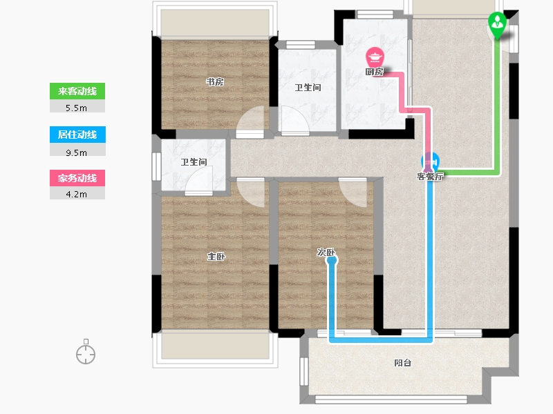 江苏省-徐州市-公园壹号-114.00-户型库-动静线