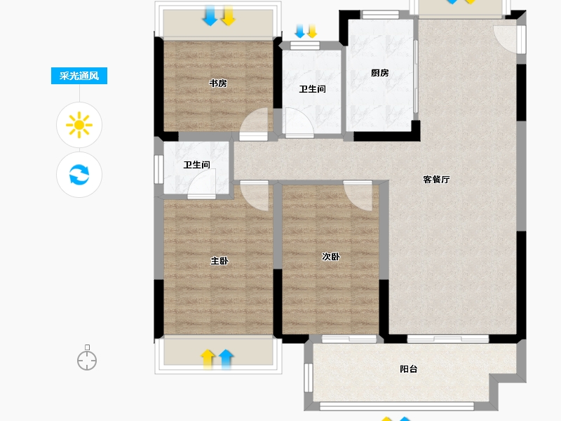 江苏省-徐州市-公园壹号-114.00-户型库-采光通风