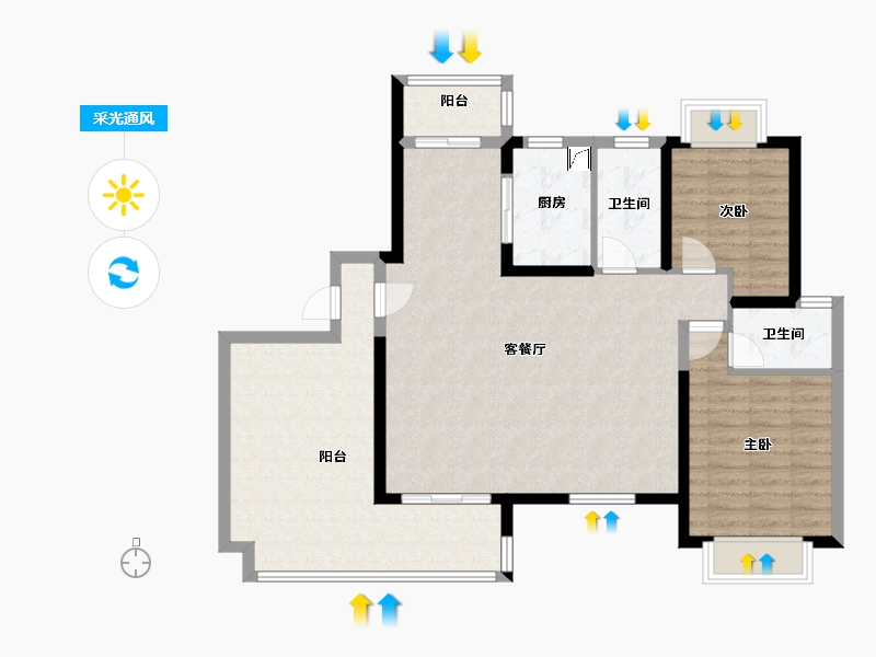 广东省-东莞市-新世纪颐龙湾-100.00-户型库-采光通风