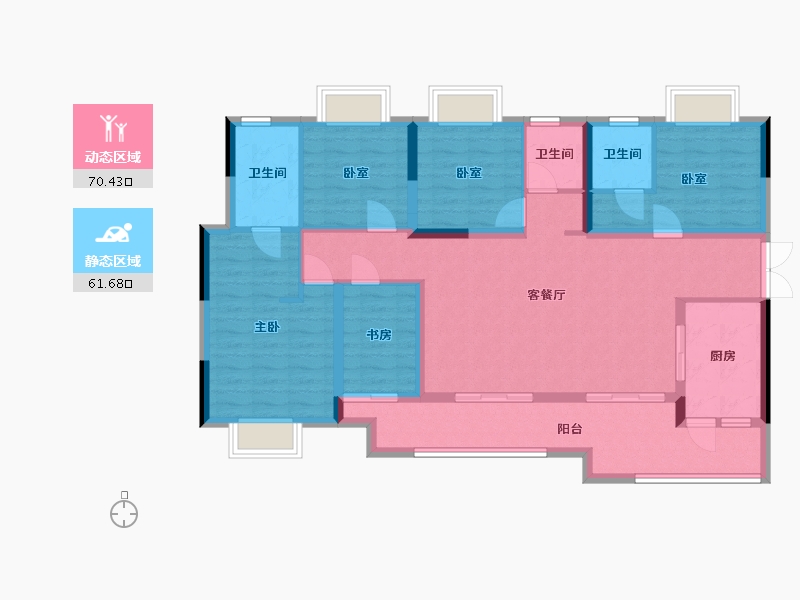 重庆-重庆市-万硕玉龙湾-124.40-户型库-动静分区