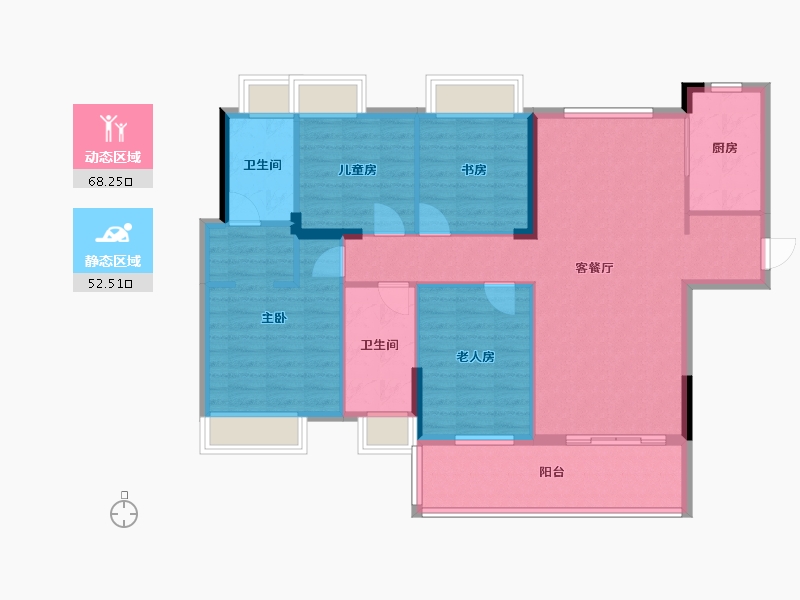 湖北省-武汉市-越秀逸境-110.00-户型库-动静分区