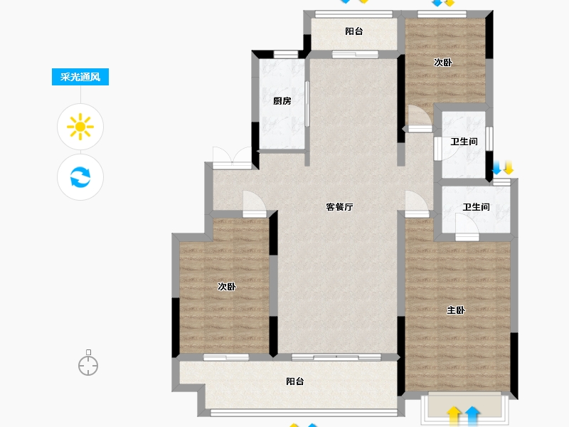 山东省-日照市-君悦府-120.00-户型库-采光通风